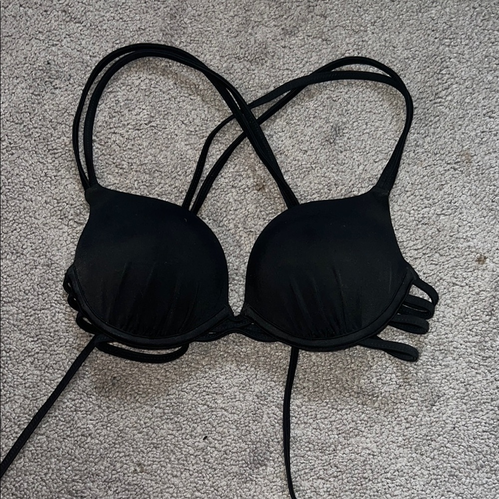 Black Strappy Bikini Top